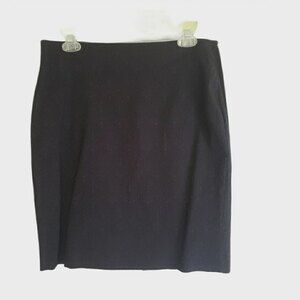 Banana Republic Navy Skirt Patterned tone-on-tone Kick Pleat Zipper Size 10
